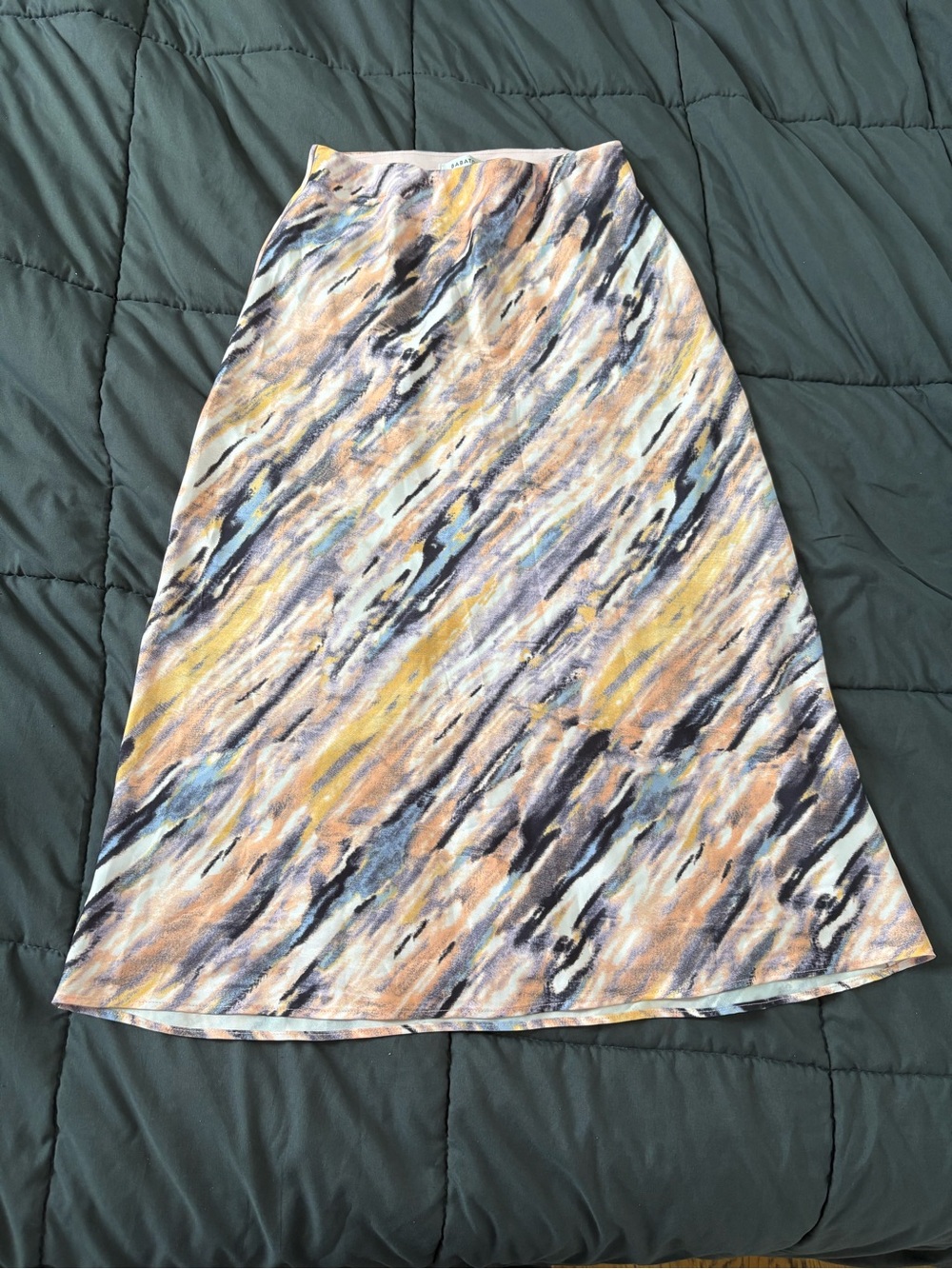 Aritzia Abstract Print A-Line Midi Skirt in Pastel Multi